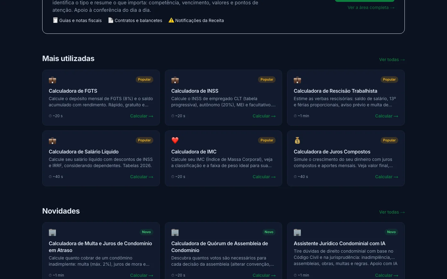 Calculadoras do Calcula Brasil