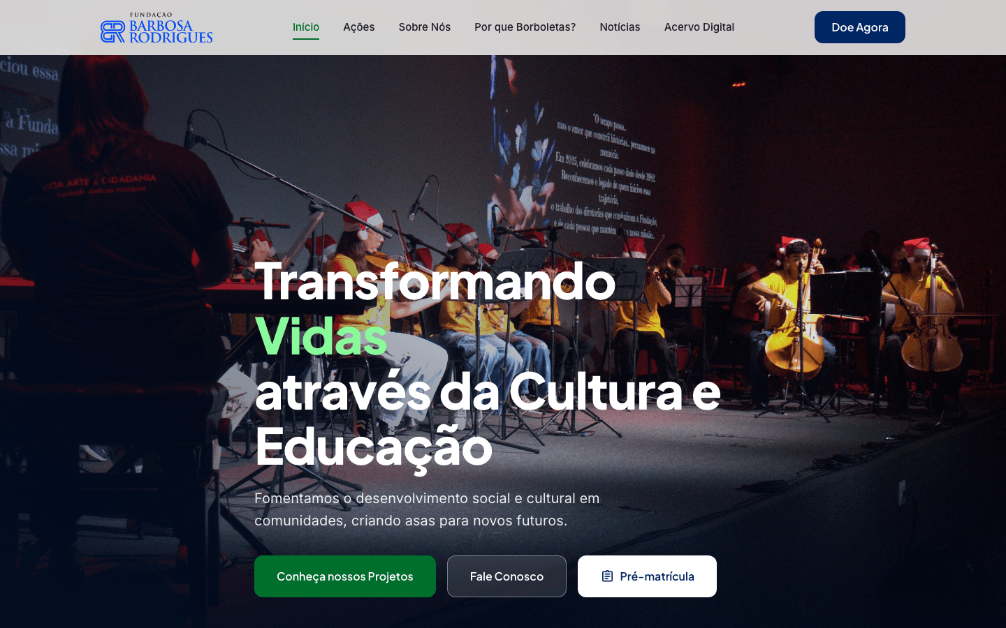 Mockup do site Fundação Barbosa Rodrigues